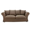 Ausziehbares 3-/4-Sitzer-Sofa aus Baumwolle, taupe